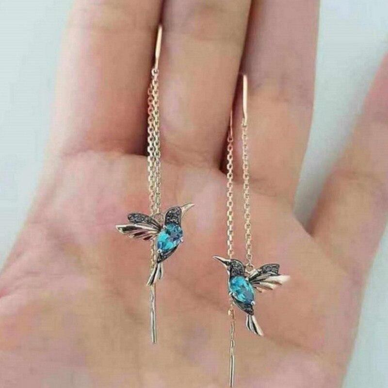 BettyRae™ - Hummingbird Enamel and Zirconia Earrings