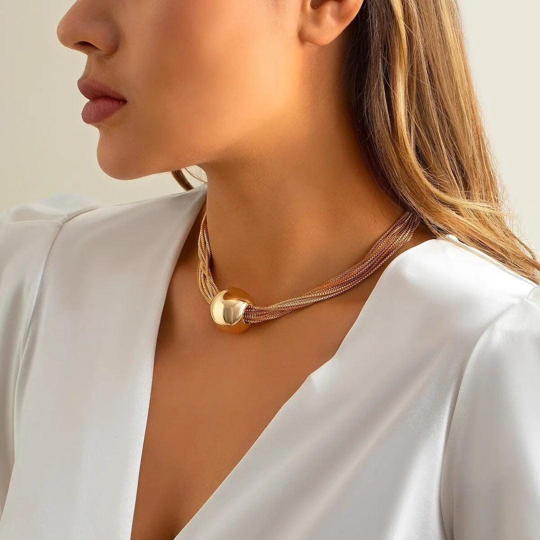 BettyRae - Elegant Golden Statement Necklace