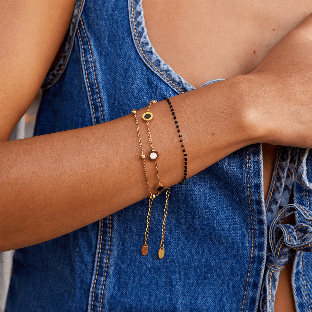 BettyRae - Onyx & White Stone Bracelet