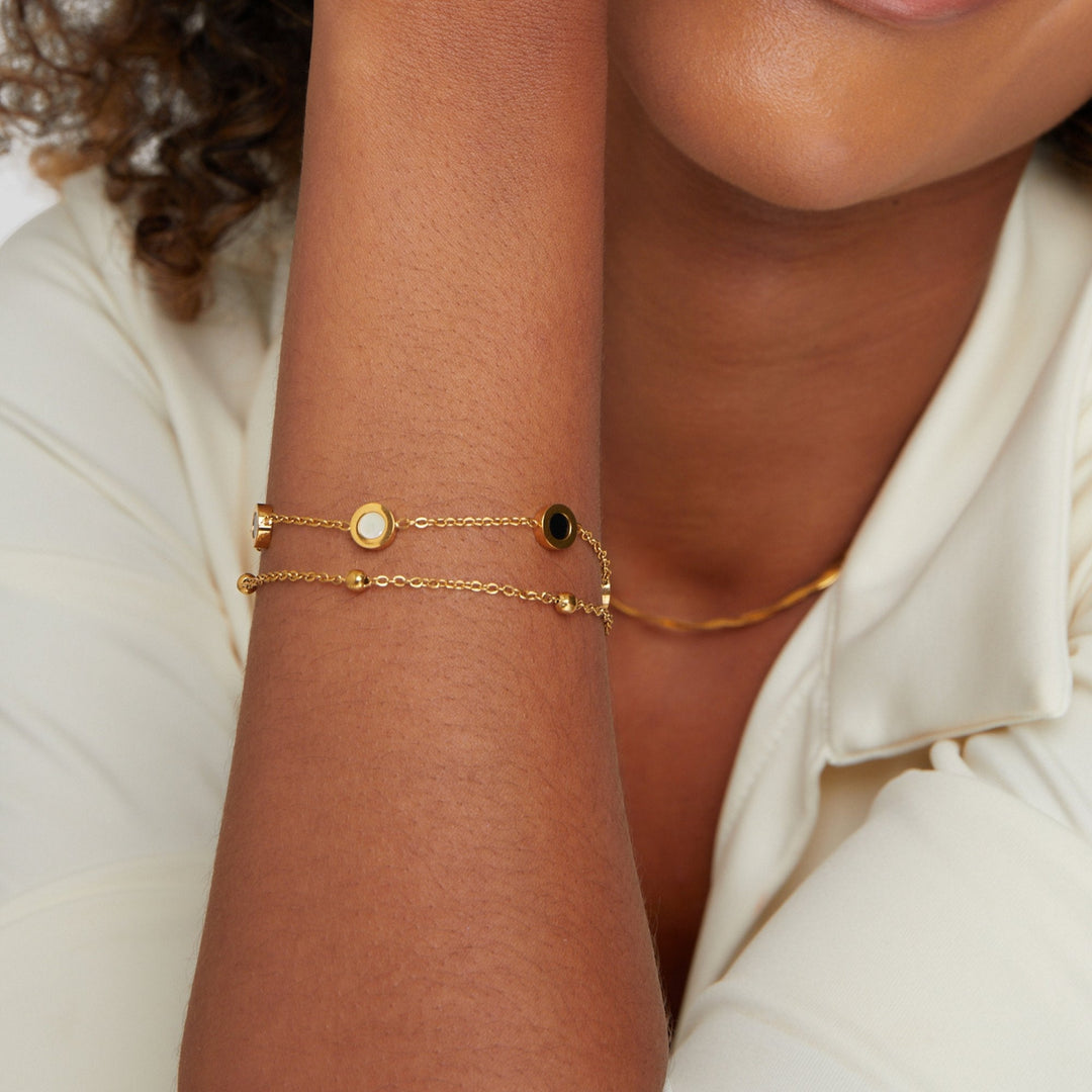 BettyRae - Onyx & White Stone Bracelet